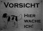 Preview: Edelstahl Warnschild Landseer VORSICHT Hier wache ich!